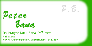 peter bana business card